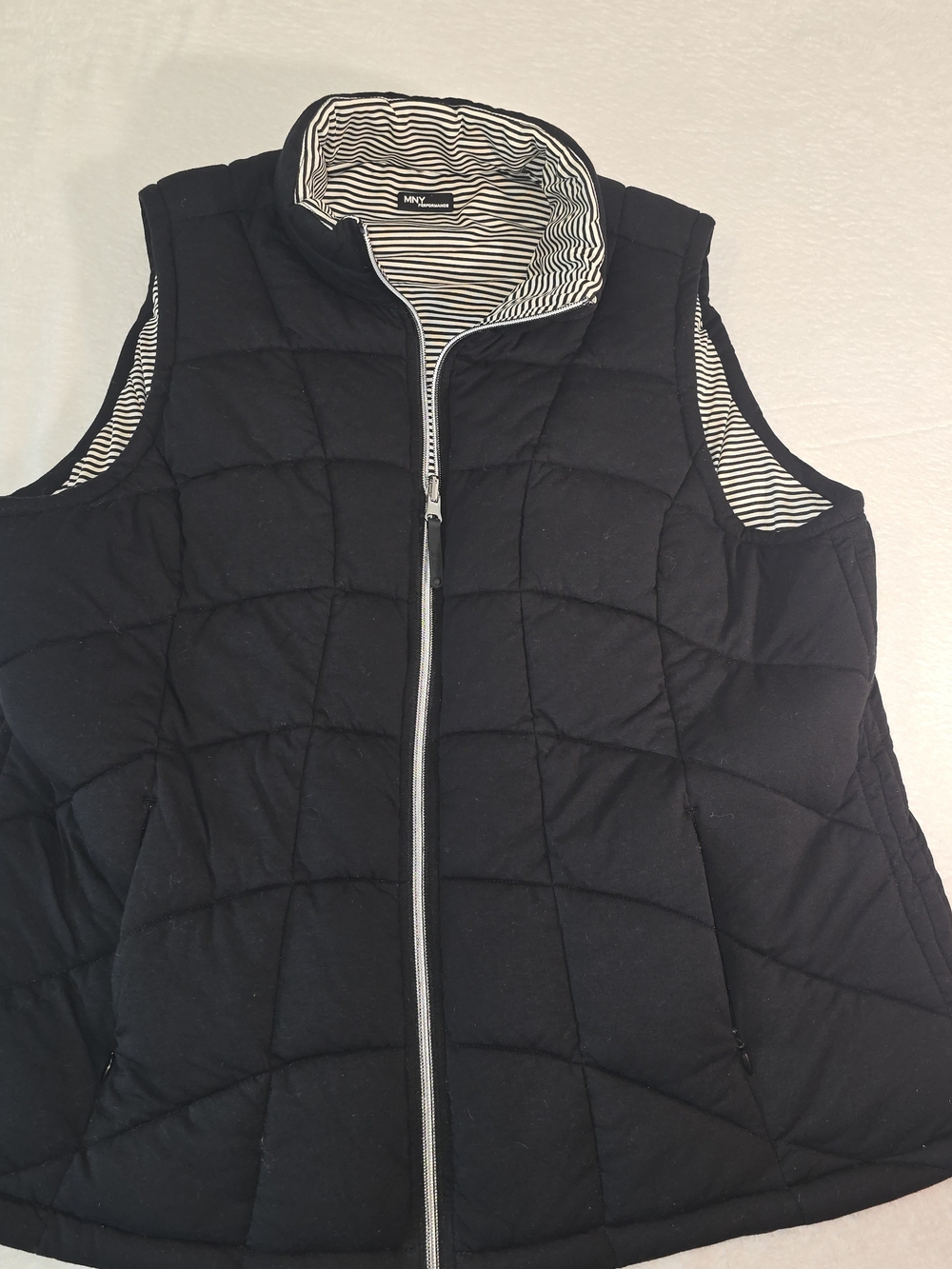 MNY Performance Women’s Size 1X Quilted Full Zip Black Reversible Vest